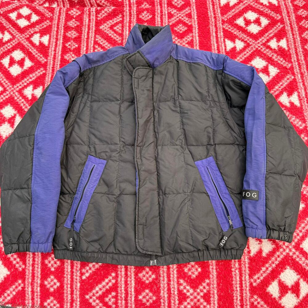 Vintage 90s FOG by London Fog Puffer Jacket - Men’s Large - Black/Purple